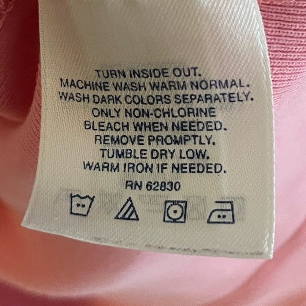 Lands End pink 3/4 sleeve V-neck T-shirt - Picture 4 of 5